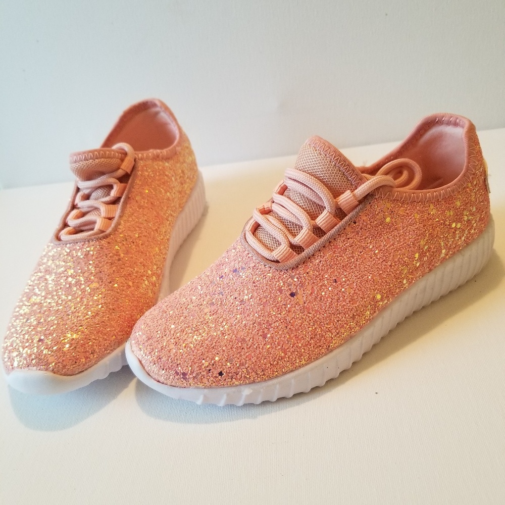 Girls sneakers glitter pink size 3